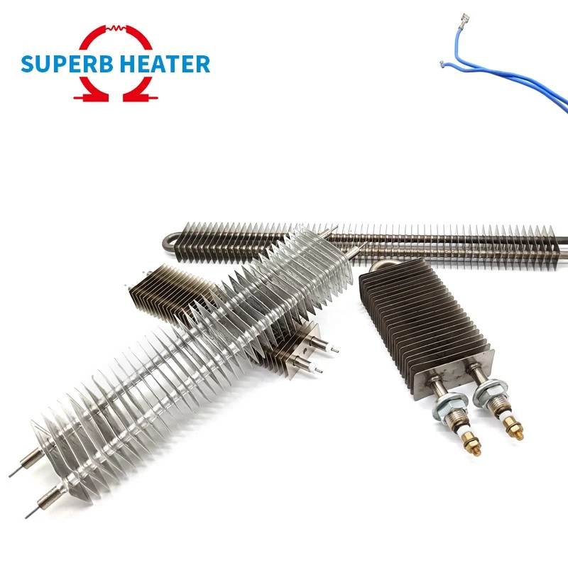 Custom Fin-type Electric Heating Tube Industrial Stainless Steel Aluminum Heating Element For Air Heaters
