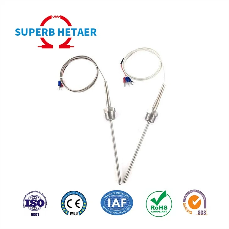 8*200mm M8 Probe Type Thermocouple Temperature Sensor 2 Wire