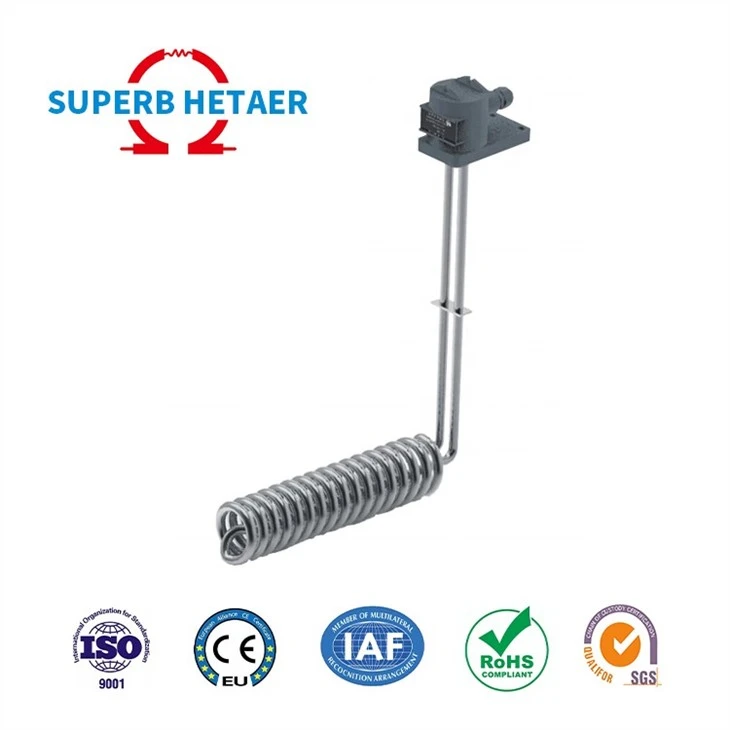 Anti Corrosion Tubular Heating Element Coated Ptfe Immersion Water Heater For Electroplating Industry